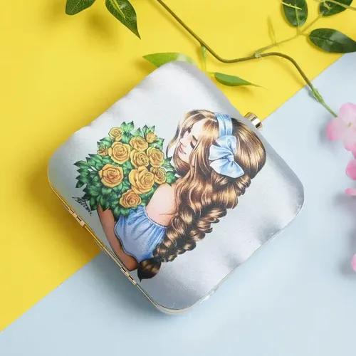 Flower Girl Printed Designer Clutch For Women