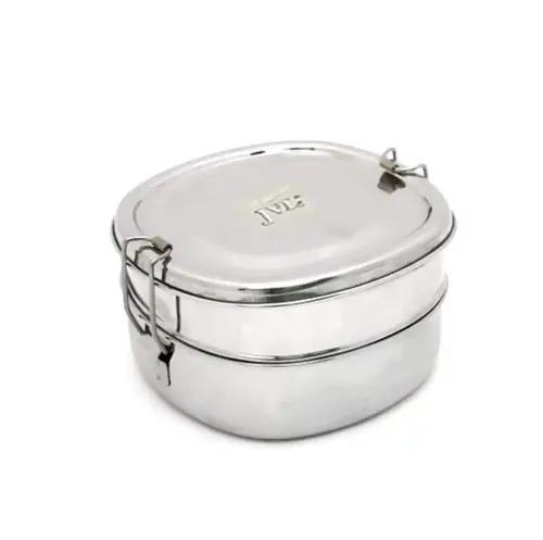 Jvl Stainless Steel Lunch Box Double Two Layer For Kids Medium Size