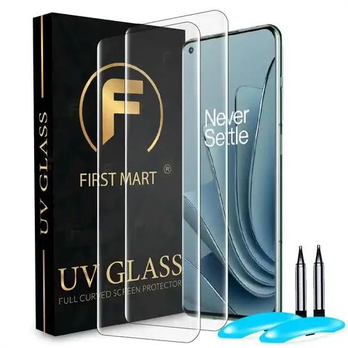 FIRST MART Tempered Glass for OnePlus 10 Pro 5G / OnePlus 11 5G / OnePlus 11R 5G with Edge to Edge Full Screen Coverage and Easy UV Glue Installation Kit, Pack of 2