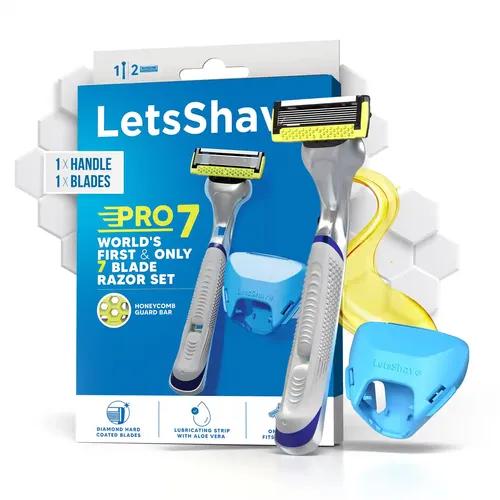 LetsShave Pro 7 Max Shaving Razor For Men With 1 Blades & 1 Handle + Razor Cap