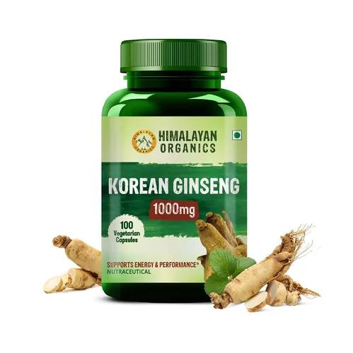 Vlado's Himalayan Organic Korean Red Ginseng 1000mg For Men | Supports Brain Function, Boosts Immunity,Energy & Focus (100 Capsules)