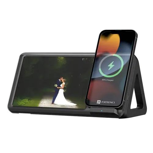 Portronics Freedom 5 Provides Double Utility- a 15W Wireless Charger for Your iPhone (12 & Above Series) and a Photo Frame to Preserve Your Timeless Memories(Black)