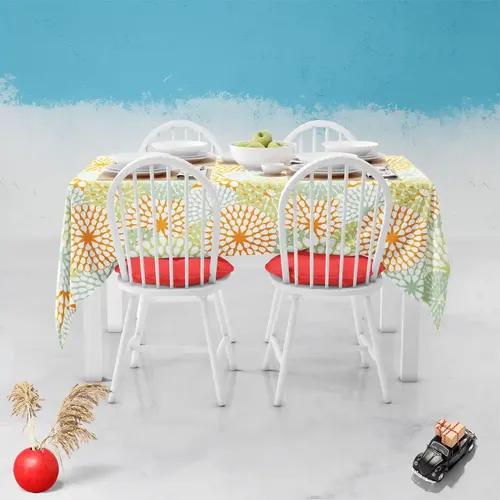 ArtzFolio Floral Texture D1 | Table Cloth Cover for Dining & Center Table | Washable Waterproof Polyester Fabric | 6-Seater Table; 48 x 72 inch (122 x 183 cms)