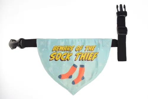 Beware of the Sock Thief Dog Bandana (Large/XL)