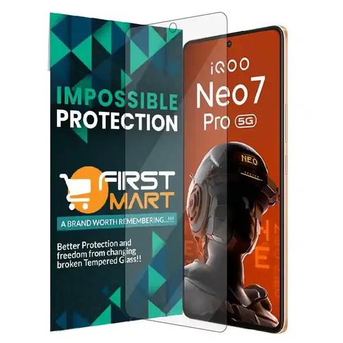 FIRST MART Screen Protector for iQOO Neo 7 5G, Neo 7 Pro 5G and iQOO 9T 5G - Impossible Fiber Case Friendly Screen Protection & Installation Kit (Crystal Clear)