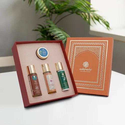 ASHPVEDA Luxury Ayurvedic A Box to Nourish Wedding Gift Box Set for Women and Men | Premium Luxury Bath and Body Gift Set with Body Wash, Body Lotion, Badam Oil and Hand Cream