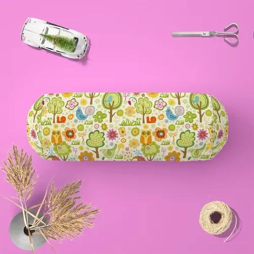 ArtzFolio Chirpy Bird | Bolster Cover Booster Cases | Zipper Opening | Velvet Fabric | 16" Width x 6" Diameter; Set of 2 pcs