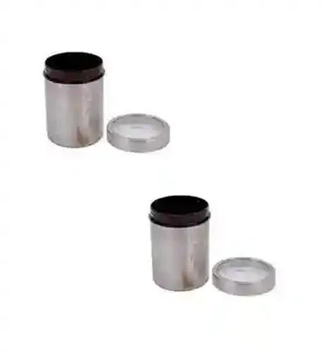 JVL Stainless Steel Kitchen Storage Twister Designer Container With See Through Lid - 1200 ml - 2Pcs