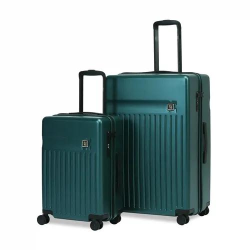 EUME Classic Cabin 55 Cm And Check-In Large 75 Cm Luggage|Polycarbonate - Set Of 2 ( Forest Green)