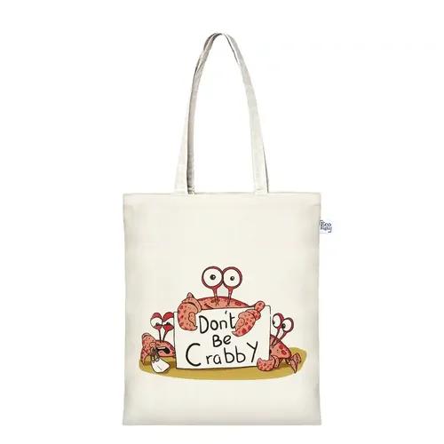 Eco Right Women's Panda Eco-friendly Zipper Canvas Tote Bag | Don't Be Crabby