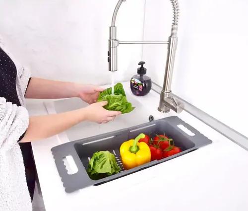 Little Monkey Adjustable Sink Drainer Tray Perfect for Any Size Sink | Utensils Basket Drainer which can be Expandable - Gray