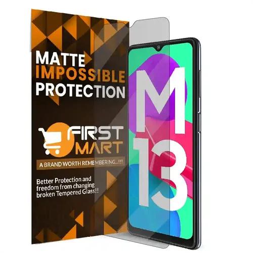 FIRST MART Matte Screen Protector for Samsung Galaxy M13 4G, Samsung M13 5G and Samsung M33 5G (6.5 Inch) Crystal Clear Impossible Fiber Case Friendly Protection & Installation Kit| Matte Fiber