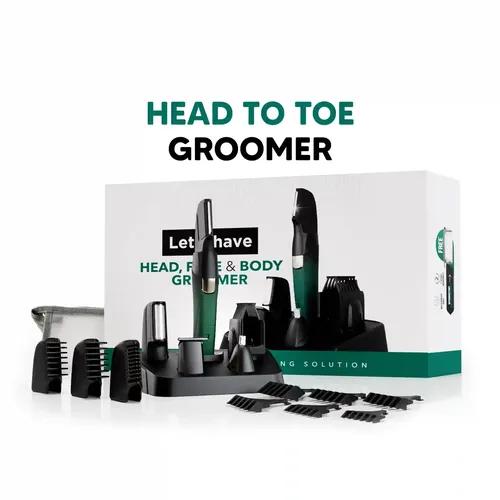 LetsShave Head, Face, Body, Balls & Feet Groomer For Men | All In One Trimmer | Cordless Trimmer | Multi Purpose Trimmer With Charging Stand