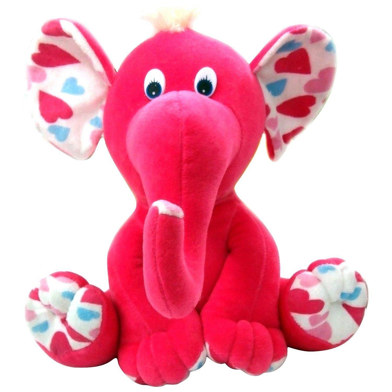 DEARJOY Elephant Soft Toy - Pink, 30 cm